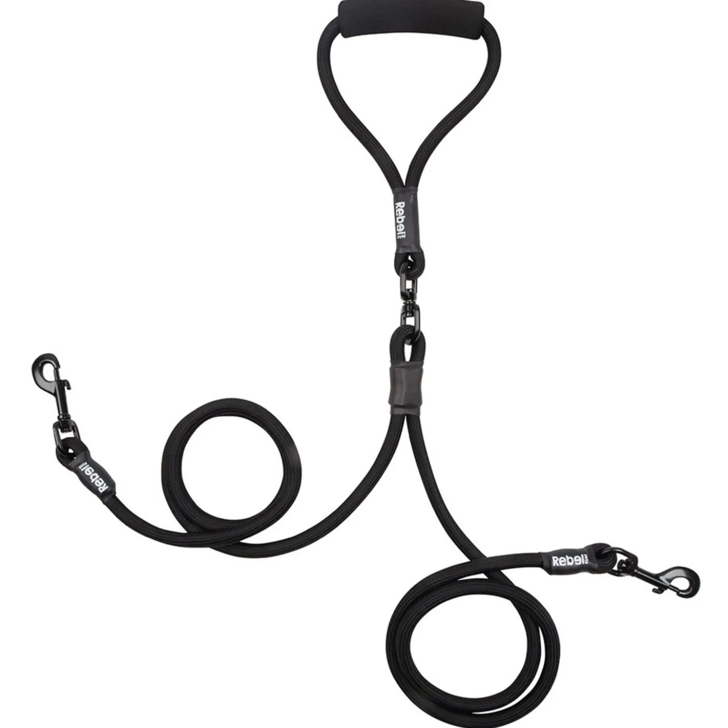 Rebelpetz Duo Looplijn - Hondenriem - 140 cm Zwart Large