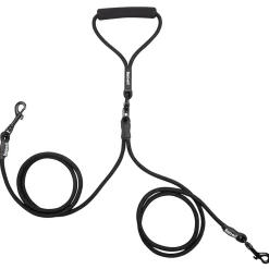 Rebelpetz Duo Looplijn - Hondenriem - 140 cm Zwart Small