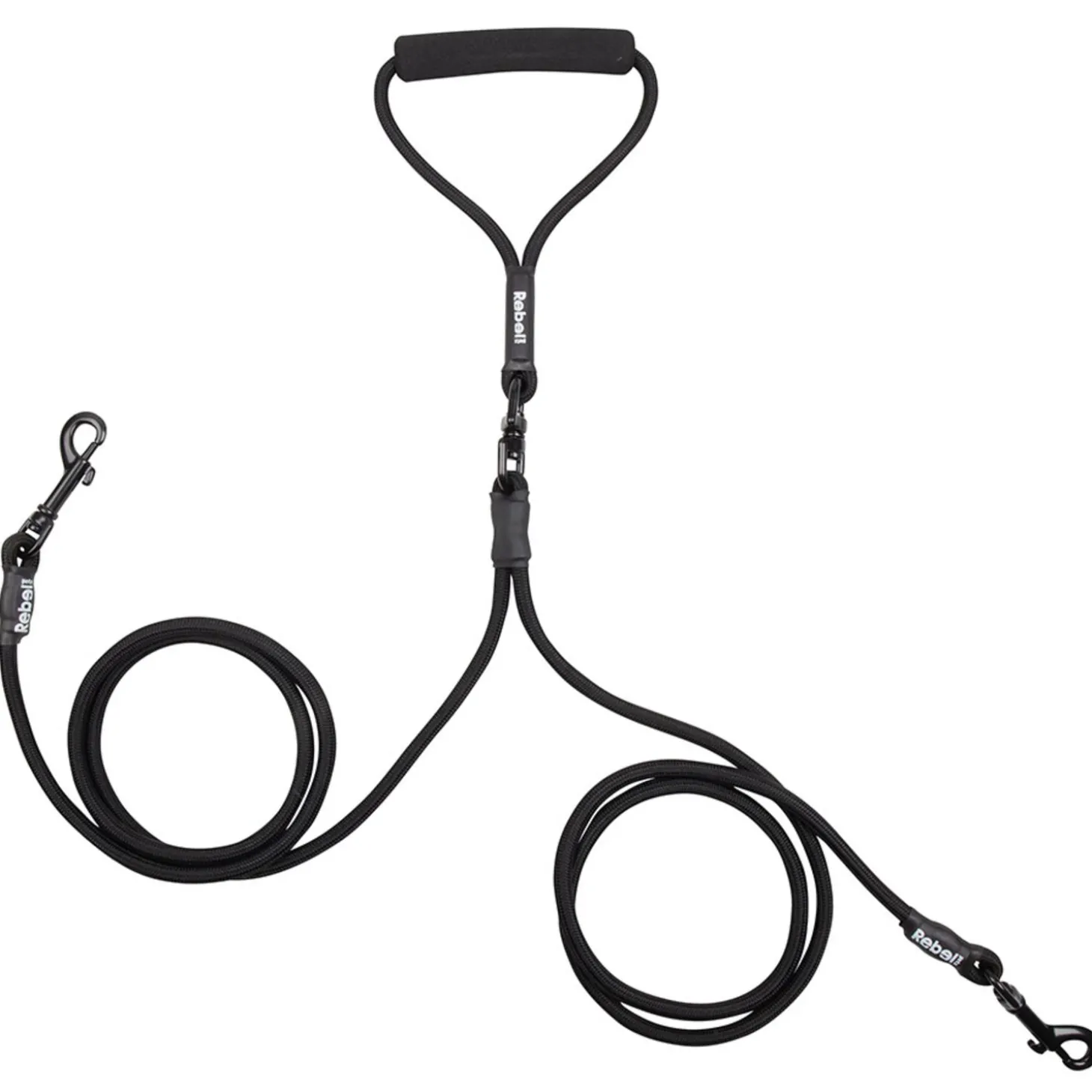 Rebelpetz Duo Looplijn - Hondenriem - 140 cm Zwart Small