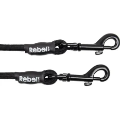 Rebelpetz Duo Looplijn - Hondenriem - 140 cm Zwart Small