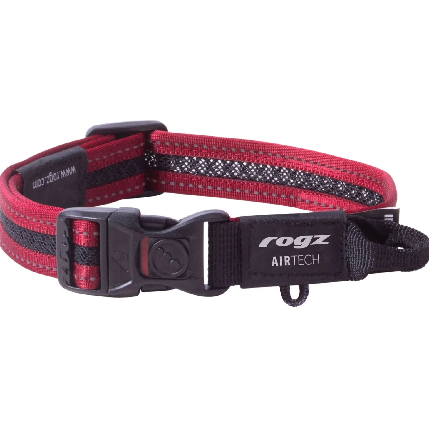 Rogz Air Tech Halsband Zwart&Donkerrood - Hondenhalsband