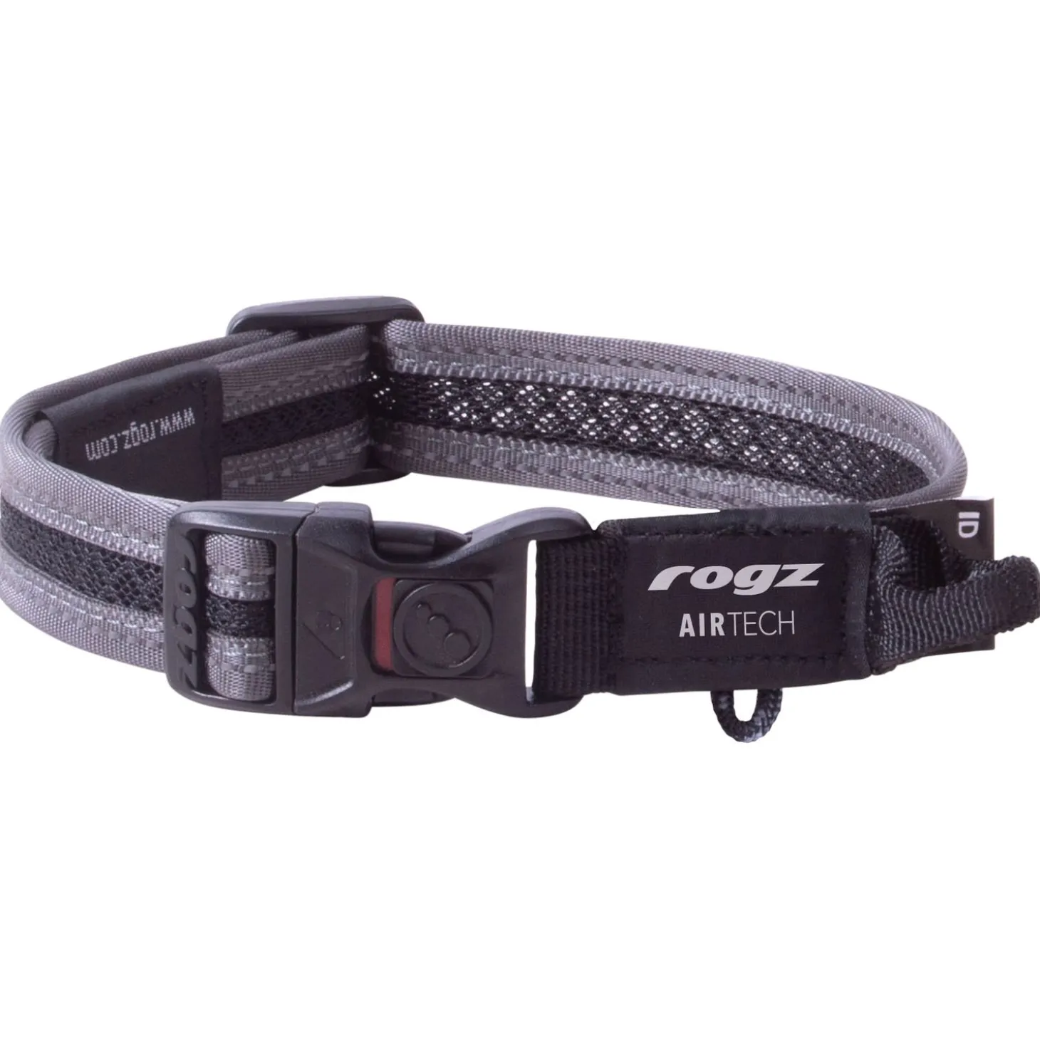 Rogz Air Tech Halsband Zwart&Grijs - Hondenhalsband