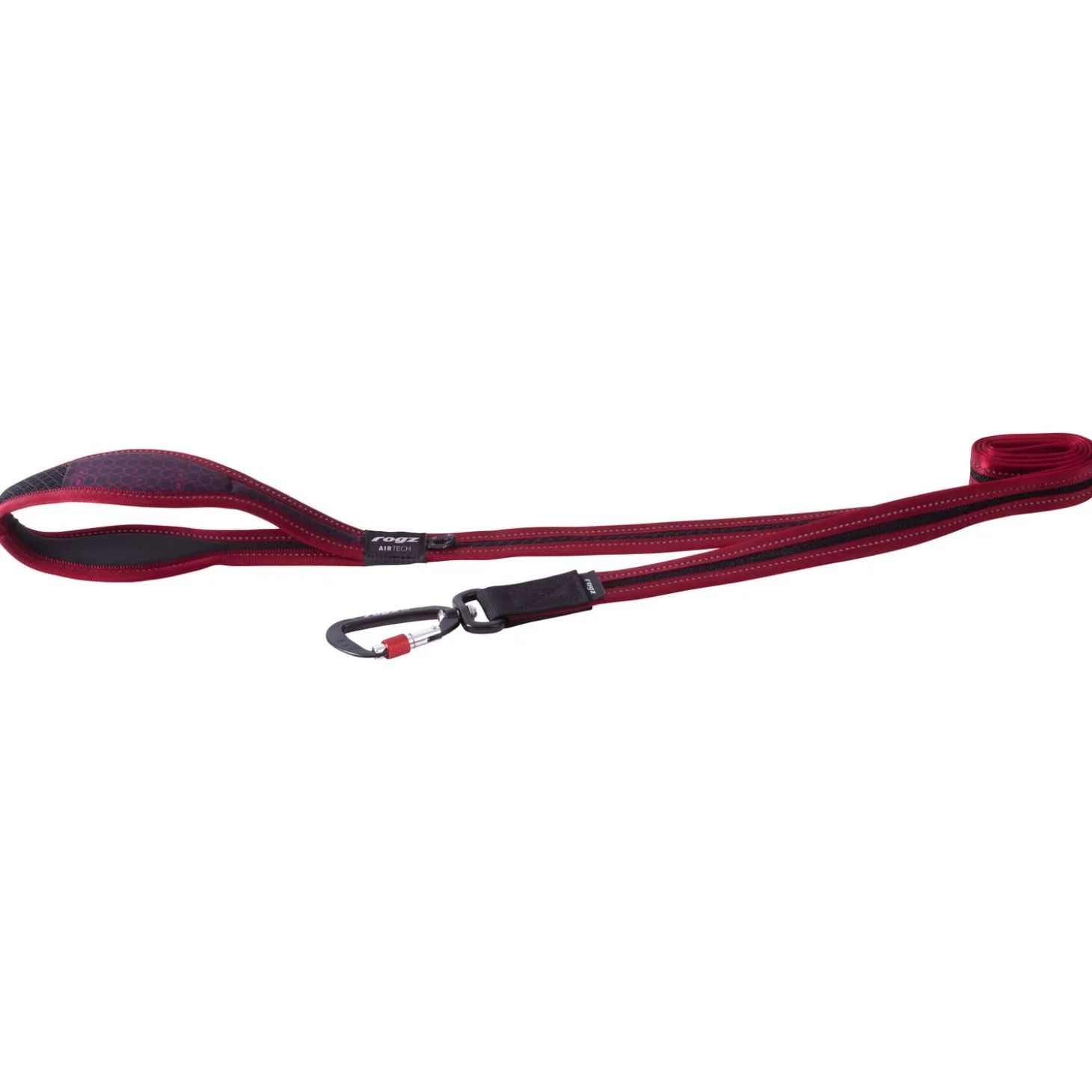 Rogz Air Tech Lijn Zwart&Donkerrood - Hondenriem