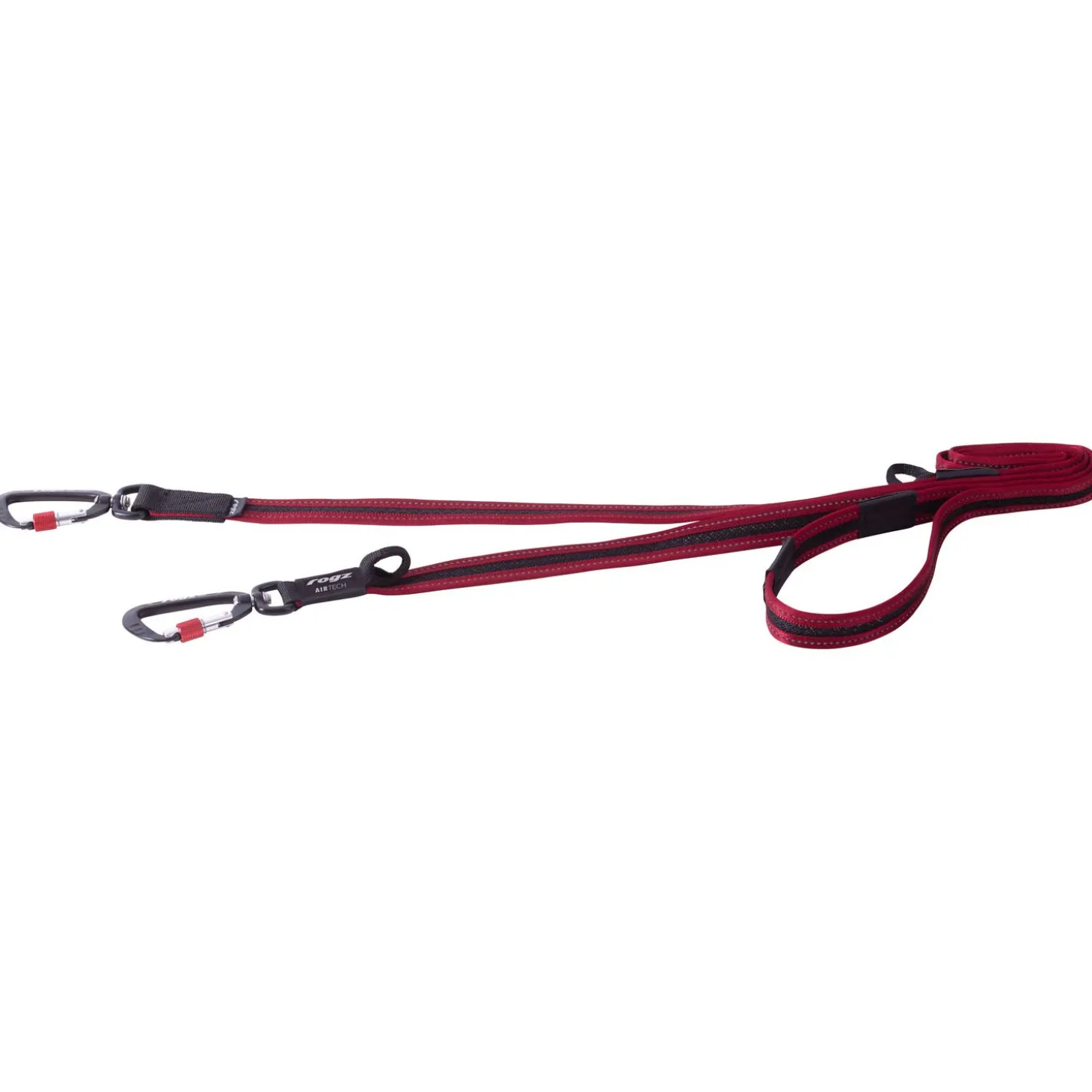 Rogz Air Tech Multi Lijn Zwart&Donkerrood - Hondenriem