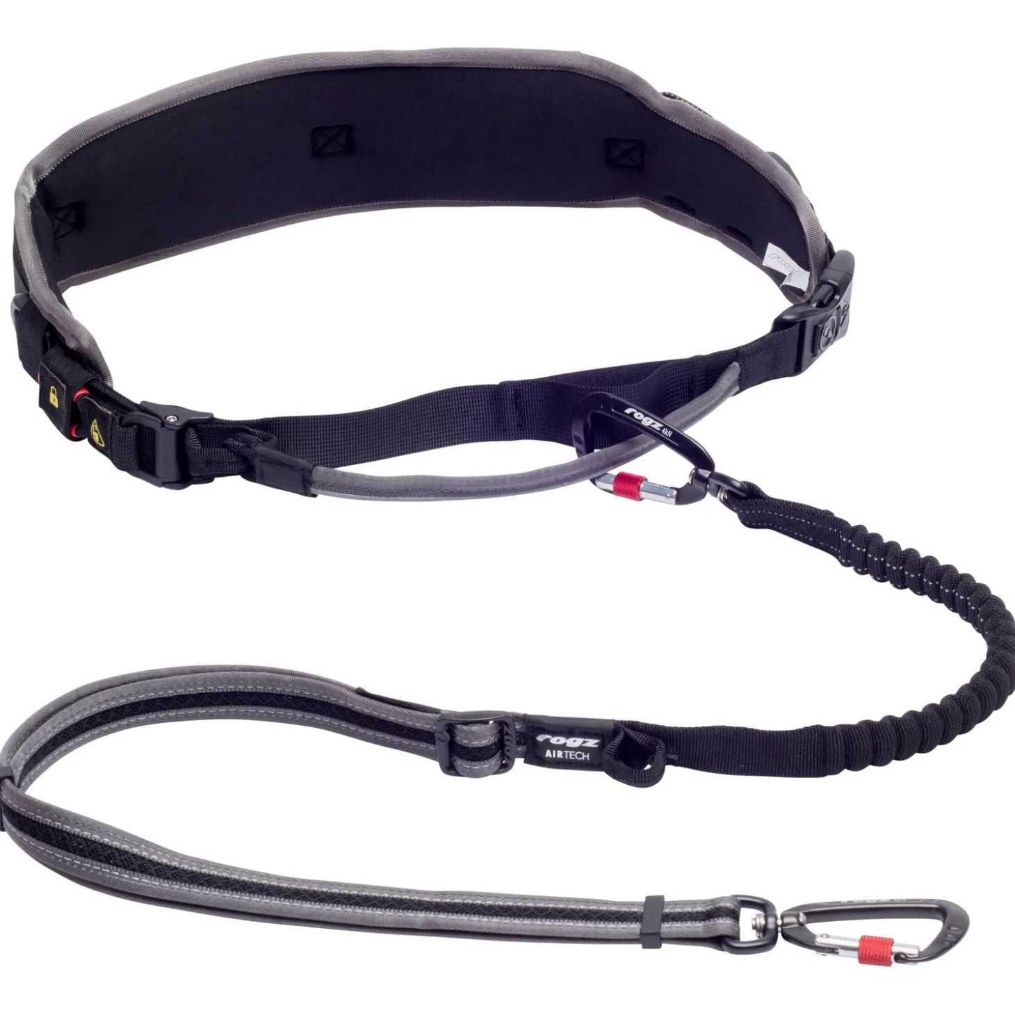 Rogz Air Tech Sport Riem & Lijn Zwart&Grijs - Hondenhalsbandset