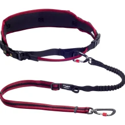 Rogz Air Tech Sport Riem & Lijn Zwart&Donkerrood - Hondenhalsbandset