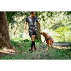 Rogz Air Tech Sport Riem & Lijn Zwart&Donkerrood - Hondenhalsbandset