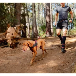 Rogz Air Tech Sport Riem & Lijn Zwart&Donkerrood - Hondenhalsbandset