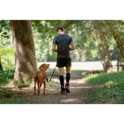 Rogz Air Tech Sport Riem & Lijn Zwart&Donkerrood - Hondenhalsbandset