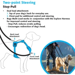 Rogz Explore Tuig Gevoerd Zwart - Hondenharnas