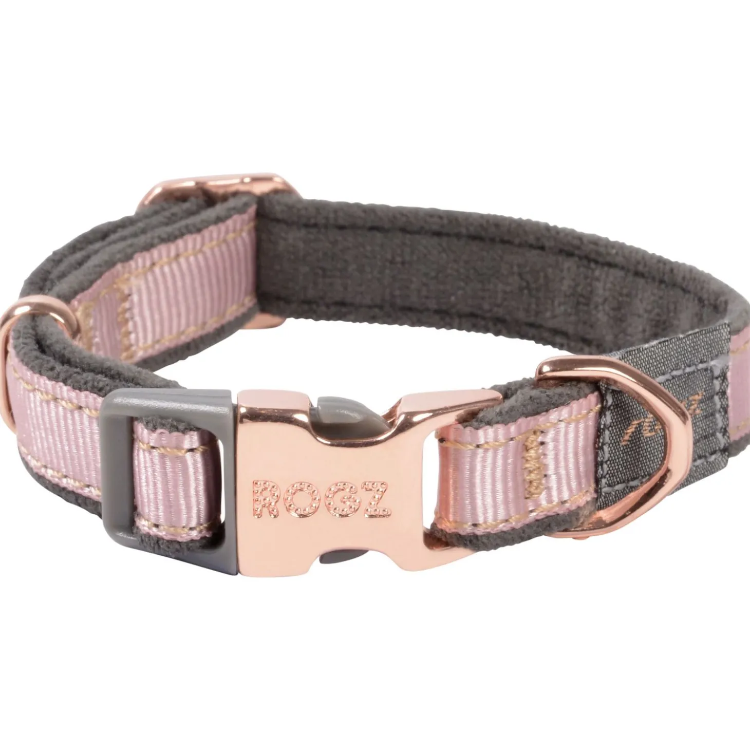 Rogz Urban Halsband Roze&Grijs&Rosé - Hondenhalsband
