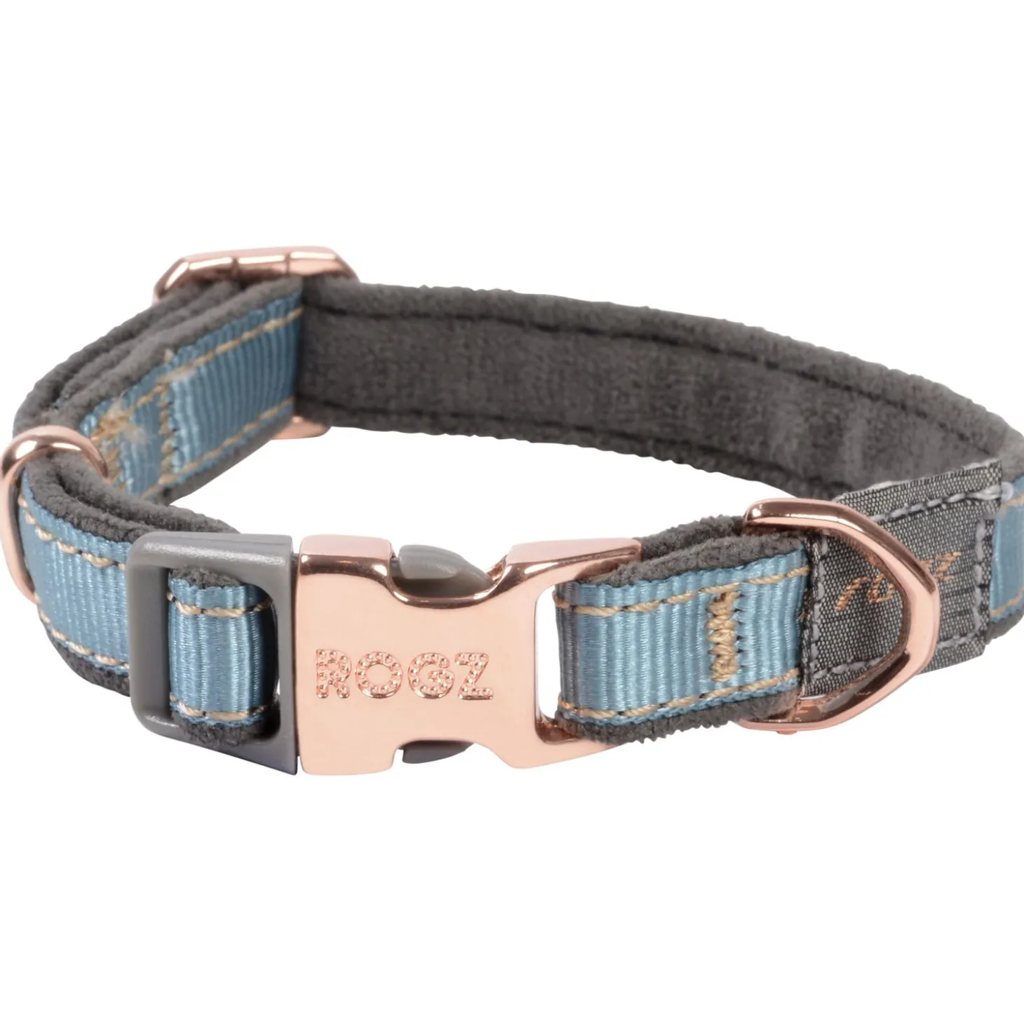 Rogz Urban Halsband Turquoise&Grijs&Rosé - Hondenhalsband