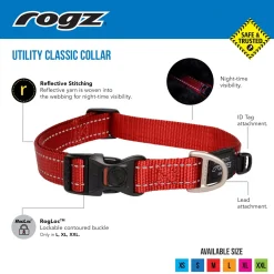 Rogz Utility Halsband - Hondenhalsband - Roze 16-22x1.1 Cm Xs