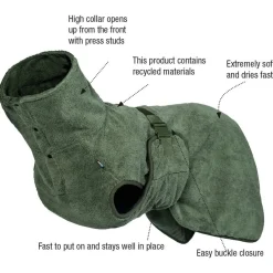 Rukka Pets Medea Eco - Luxe Badjas Olijfgroen - Hondenverzorging
