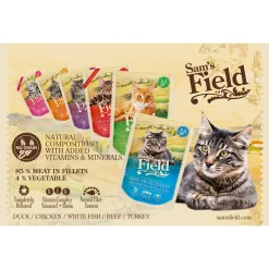Sam's Field Cat Maaltijdzakjes Sterilized  True Meat Filets - Kattenvoer - Kip Rund Rode Biet 85 g
