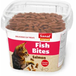 Sanal Fish Bites Cat Treats - Kattensnack - Zalm 75 g