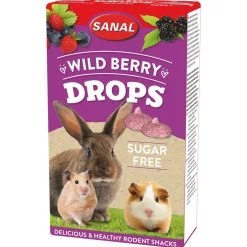 Sanal Wild Berry Drops Sugar Free - Knaagdiersnack - 45 g
