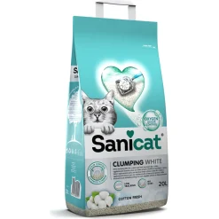 Sanicat Clumping White Cotton Fresh - Kattenbakvulling - 20 l