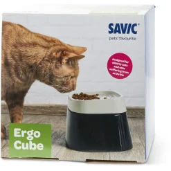 Savic Ergo Cube Food - Kattenvoerbak - 22x21x17.5 cm Zwart Wit