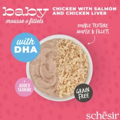 Schesir Baby - Kattenvoer - Kip Zalm 3x55 g