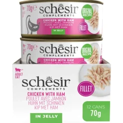Schesir Blik Gelei - Kattenvoer - Kip Ham 70 g
