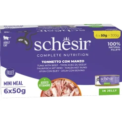 Schesir Kat Mp Blik Gelei 6x50 g - Kattenvoer