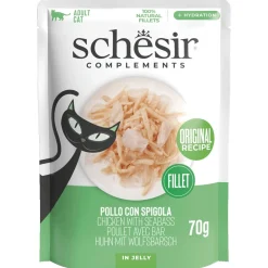 Schesir Pouch - Kattenvoer - Kip Zeebaars 70 g