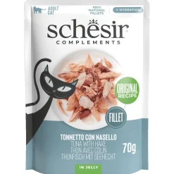 Schesir Pouch - Kattenvoer - Tonijn Heek 70 g