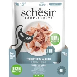 Schesir Pouch - Kattenvoer - Tonijn Heek 70 g