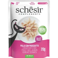 Schesir Pouch - Kattenvoer - Kip Ham 70 g
