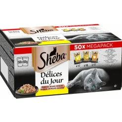 Sheba Delices Du Jour - Multipack Pouch - Kattenvoer - Gevogelte Gelei 50x50 g