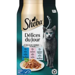 Sheba Delices Du Jour In Gelei Maaltijdzakjes - Kattenvoer - Vis 6x50 g