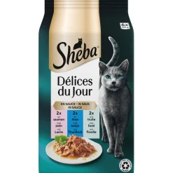 Sheba Delices Du Jour In Saus Maaltijdzakjes - Kattenvoer - Vis 6x50 g
