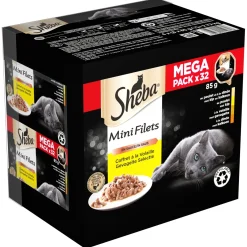 Sheba Mini Filets In Saus Maaltijdkuipjes Multipack - Kattenvoer - Gevogelte 32x85 g