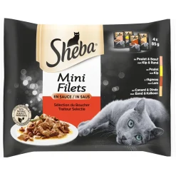 Sheba Multi-Pack Mini Filets Traiteur Pouch - Kattenvoer - Vlees 4x85 g