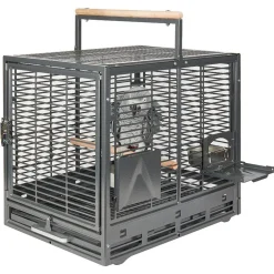 Sky Pet Products Papegaaienkooi Safari - Vogelspeelgoed - 50x40x48 cm Antiek Grijs