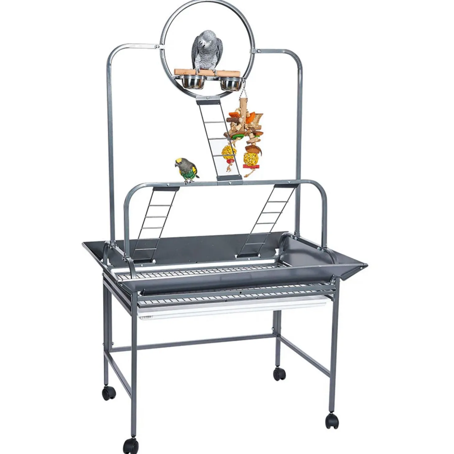 Sky Pet Products Vogelstandaard Guyana - Vrijzit - Vogelspeelgoed - 103x76x167 cm Antiek Grijs