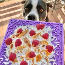 Sodapup Lickmat Bones - Hondenvoerbak - Paars L