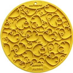 Sodapup Lickmat Duckies Met Zuignap - Hondenvoerbak - Ø20 cm Geel