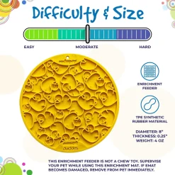 Sodapup Lickmat Duckies Met Zuignap - Hondenvoerbak - Ø20 cm Geel