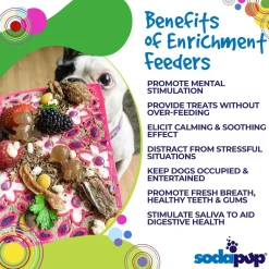 Sodapup Lickmat Flower Power - Hondenvoerbak - Roze S