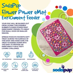 Sodapup Lickmat Flower Power - Hondenvoerbak - Roze S