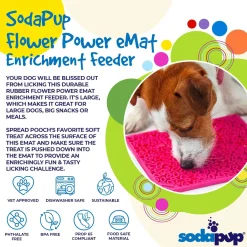 Sodapup Lickmat Flower Power - Hondenvoerbak - Roze L