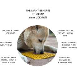 Sodapup Lickmat Honey - Hondenvoerbak - Geel L