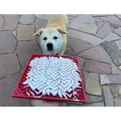 Sodapup Lickmat Love Hearts - Hondenvoerbak - Rood L