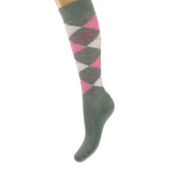 Stapp Horse Kniekous Horse Ruit Grijs&Pink&Fuchsia - Ruiterkleding