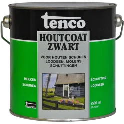 Tenco Houtcoat - Houtveredeling - 2.5 l Zwart Dekkend
