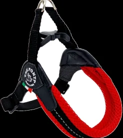 Tre Ponti Fibbia Verstelbaar Hondentuig Mesh Rood&Reflectie - Hondenharnas