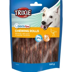 Trixie Denta Fun Ostrich Chewing Rolls - Hondensnacks - 12 cm 100 g