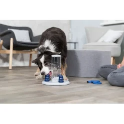 Trixie Dog Activity Gambling Tower Strategiespel - Hondenspeelgoed - Ø25 cm Dark Navy Wit Lichtblauw Level 2